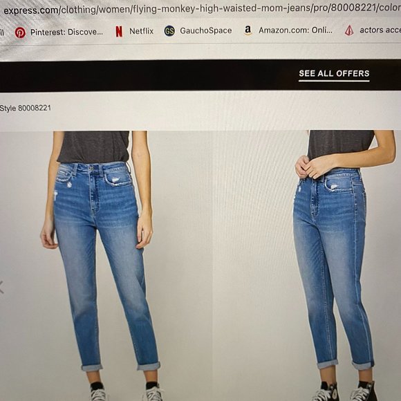 Express Flying Monkey High Waisted Mom Jeans NWT - Picture 1 of 1
